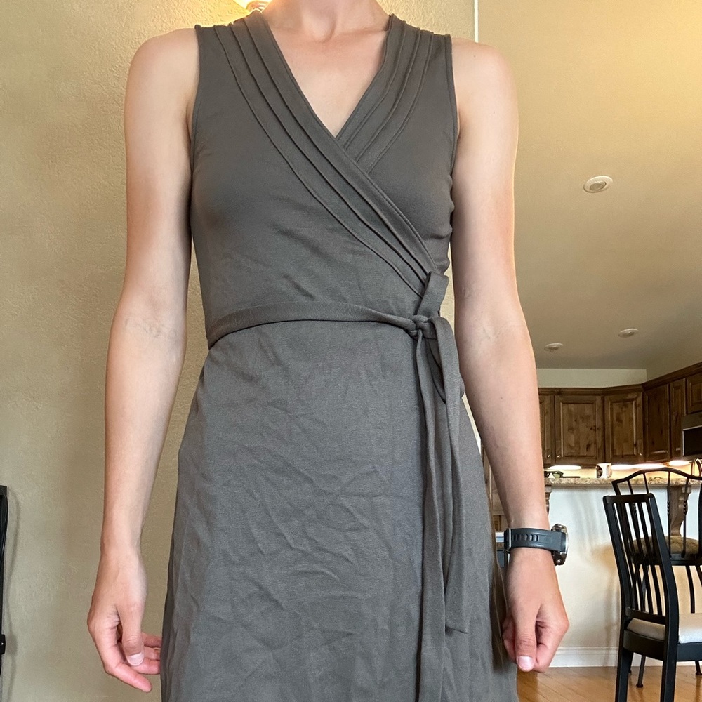 Athleta olive green wrap dress. Size small.